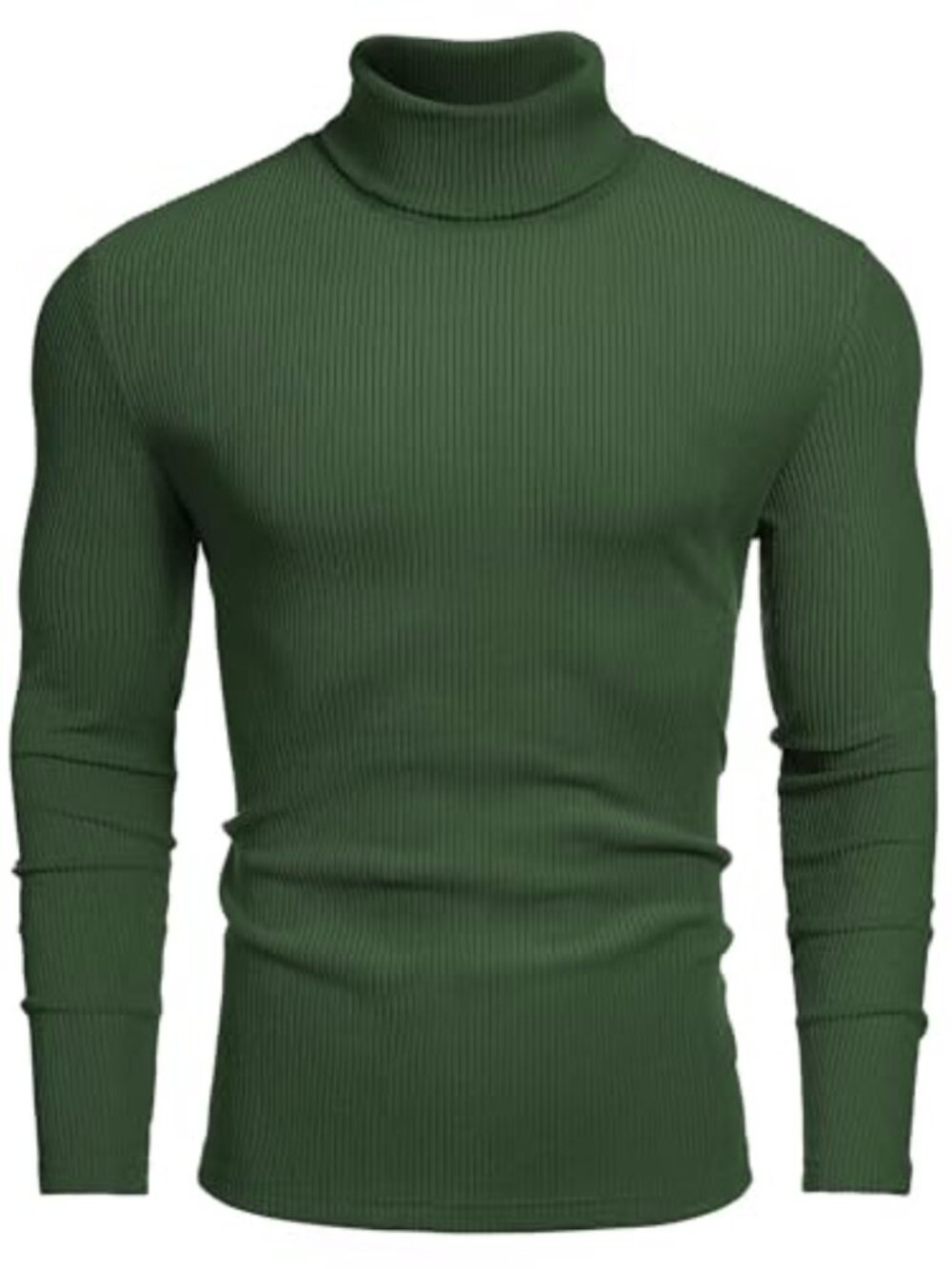 Ribbed Turtleneck Sweater Men's Long Sleeve High Neck Pullover